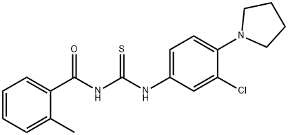 N-[3-chloro-4-(1-pyrrolidinyl)phenyl]-N'-(2-methylbenzoyl)thiourea Struktur