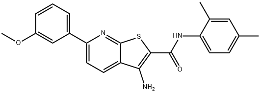 3-amino-N-(2,4-dimethylphenyl)-6-(3-methoxyphenyl)thieno[2,3-b]pyridine-2-carboxamide Struktur