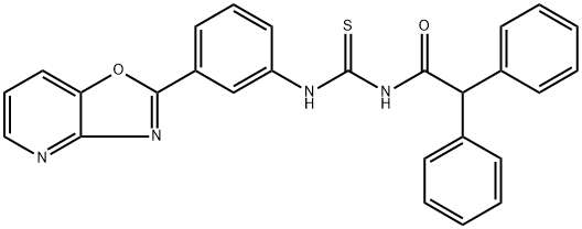 N-(diphenylacetyl)-N'-(3-[1,3]oxazolo[4,5-b]pyridin-2-ylphenyl)thiourea Struktur