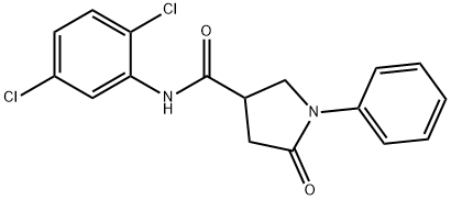 N-(2,5-dichlorophenyl)-5-oxo-1-phenyl-3-pyrrolidinecarboxamide Struktur