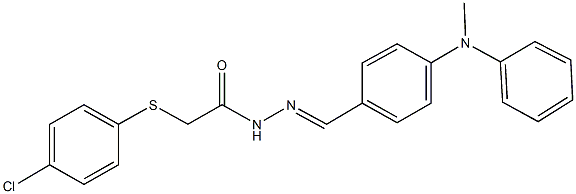 2-[(4-chlorophenyl)sulfanyl]-N'-[4-(methylanilino)benzylidene]acetohydrazide Struktur