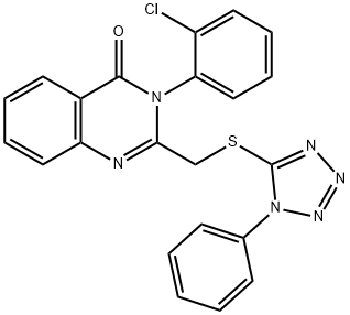 3-(2-chlorophenyl)-2-{[(1-phenyl-1H-tetraazol-5-yl)sulfanyl]methyl}-4(3H)-quinazolinone Struktur