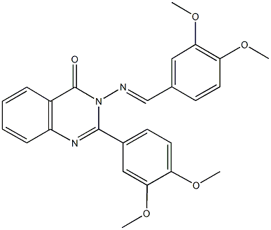 3-[(3,4-dimethoxybenzylidene)amino]-2-(3,4-dimethoxyphenyl)-4(3H)-quinazolinone Struktur