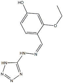 2-ethoxy-4-hydroxybenzaldehyde 1H-tetraazol-5-ylhydrazone Struktur