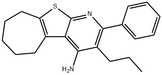 2-phenyl-3-propyl-6,7,8,9-tetrahydro-5H-cyclohepta[4,5]thieno[2,3-b]pyridin-4-amine Struktur