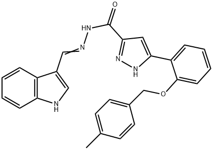 N'-(1H-indol-3-ylmethylene)-3-{2-[(4-methylbenzyl)oxy]phenyl}-1H-pyrazole-5-carbohydrazide Struktur