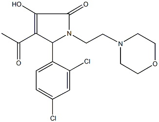 4-acetyl-5-(2,4-dichlorophenyl)-3-hydroxy-1-[2-(4-morpholinyl)ethyl]-1,5-dihydro-2H-pyrrol-2-one Struktur