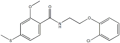 N-[2-(2-chlorophenoxy)ethyl]-2-methoxy-4-(methylsulfanyl)benzamide Struktur