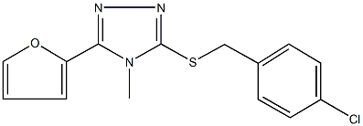 3-[(4-chlorobenzyl)sulfanyl]-5-(2-furyl)-4-methyl-4H-1,2,4-triazole Struktur