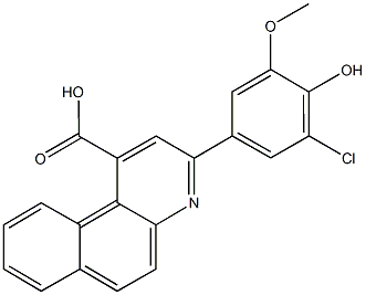 3-(3-chloro-4-hydroxy-5-methoxyphenyl)benzo[f]quinoline-1-carboxylic acid Struktur