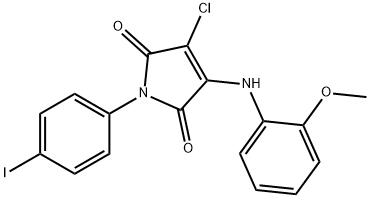 3-chloro-1-(4-iodophenyl)-4-(2-methoxyanilino)-1H-pyrrole-2,5-dione Struktur