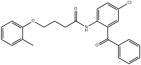 N-(2-benzoyl-4-chlorophenyl)-4-(2-methylphenoxy)butanamide Struktur