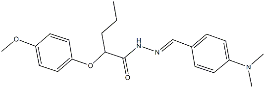 N'-[4-(dimethylamino)benzylidene]-2-(4-methoxyphenoxy)pentanohydrazide Struktur