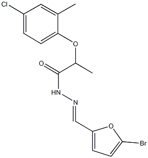 N'-[(5-bromo-2-furyl)methylene]-2-(4-chloro-2-methylphenoxy)propanohydrazide Struktur