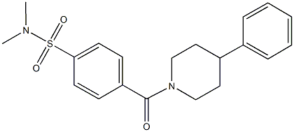 N,N-dimethyl-4-[(4-phenyl-1-piperidinyl)carbonyl]benzenesulfonamide Struktur