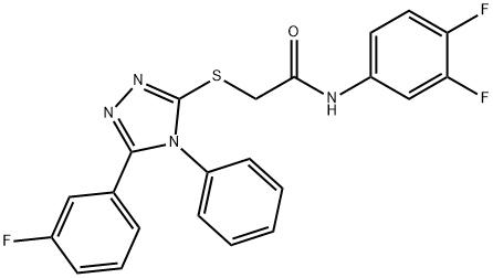 N-(3,4-difluorophenyl)-2-{[5-(3-fluorophenyl)-4-phenyl-4H-1,2,4-triazol-3-yl]sulfanyl}acetamide Struktur