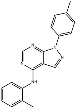 N-(2-methylphenyl)-N-[1-(4-methylphenyl)-1H-pyrazolo[3,4-d]pyrimidin-4-yl]amine Struktur