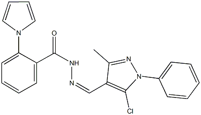 N'-[(5-chloro-3-methyl-1-phenyl-1H-pyrazol-4-yl)methylene]-2-(1H-pyrrol-1-yl)benzohydrazide Struktur