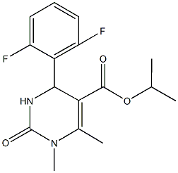 isopropyl 4-(2,6-difluorophenyl)-1,6-dimethyl-2-oxo-1,2,3,4-tetrahydro-5-pyrimidinecarboxylate Struktur