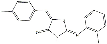 5-(4-methylbenzylidene)-2-[(2-methylphenyl)imino]-1,3-thiazolidin-4-one Struktur