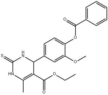 ethyl 4-[4-(benzoyloxy)-3-methoxyphenyl]-6-methyl-2-thioxo-1,2,3,4-tetrahydropyrimidine-5-carboxylate Struktur