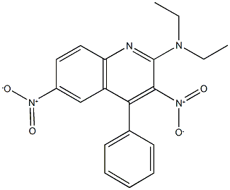 2-(diethylamino)-3,6-dinitro-4-phenylquinoline Struktur