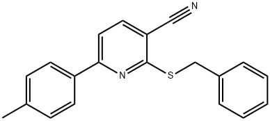 2-(benzylsulfanyl)-6-(4-methylphenyl)nicotinonitrile Struktur