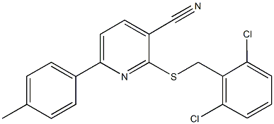 2-[(2,6-dichlorobenzyl)sulfanyl]-6-(4-methylphenyl)nicotinonitrile Struktur