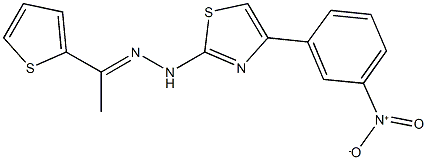 1-(2-thienyl)ethanone (4-{3-nitrophenyl}-1,3-thiazol-2-yl)hydrazone Struktur