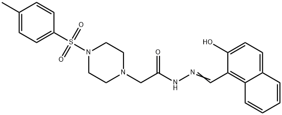 N'-[(2-hydroxy-1-naphthyl)methylene]-2-{4-[(4-methylphenyl)sulfonyl]-1-piperazinyl}acetohydrazide Struktur