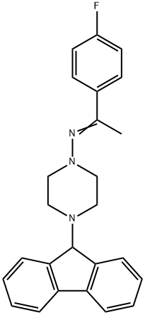 4-(9H-fluoren-9-yl)-N-[1-(4-fluorophenyl)ethylidene]-1-piperazinamine Struktur