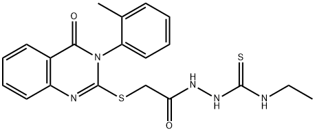 N-ethyl-2-({[3-(2-methylphenyl)-4-oxo-3,4-dihydro-2-quinazolinyl]sulfanyl}acetyl)hydrazinecarbothioamide Struktur