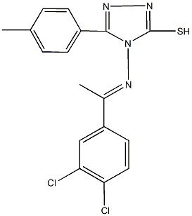 4-{[1-(3,4-dichlorophenyl)ethylidene]amino}-5-(4-methylphenyl)-4H-1,2,4-triazol-3-yl hydrosulfide Struktur