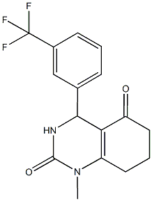 1-methyl-4-[3-(trifluoromethyl)phenyl]-4,6,7,8-tetrahydroquinazoline-2,5(1H,3H)-dione Struktur