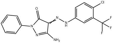 3-amino-1-phenyl-1H-pyrazole-4,5-dione 4-{[4-chloro-3-(trifluoromethyl)phenyl]hydrazone} Struktur