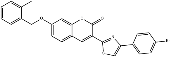 3-[4-(4-bromophenyl)-1,3-thiazol-2-yl]-7-[(2-methylbenzyl)oxy]-2H-chromen-2-one Struktur