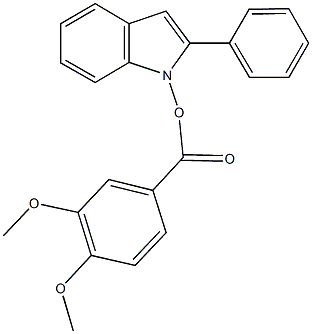 1-[(3,4-dimethoxybenzoyl)oxy]-2-phenyl-1H-indole Struktur