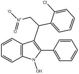 3-{1-(2-chlorophenyl)-2-nitroethyl}-2-phenyl-1H-indol-1-ol Struktur