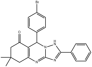 9-(4-bromophenyl)-6,6-dimethyl-2-phenyl-5,6,7,9-tetrahydro[1,2,4]triazolo[5,1-b]quinazolin-8(4H)-one Struktur