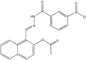 1-(2-{3-nitrobenzoyl}carbohydrazonoyl)-2-naphthyl acetate Struktur