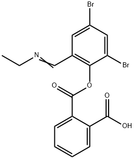 2-({2,4-dibromo-6-[(ethylimino)methyl]phenoxy}carbonyl)benzoic acid Struktur