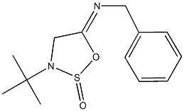 N-benzyl-N-(3-tert-butyl-2-oxido-1,2,3-oxathiazolidin-5-ylidene)amine Struktur