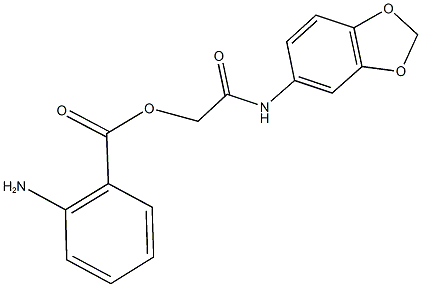 2-(1,3-benzodioxol-5-ylamino)-2-oxoethyl 2-aminobenzoate Struktur