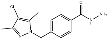 4-[(4-chloro-3,5-dimethyl-1H-pyrazol-1-yl)methyl]benzohydrazide Struktur