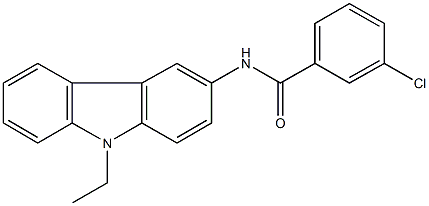 3-chloro-N-(9-ethyl-9H-carbazol-3-yl)benzamide Struktur