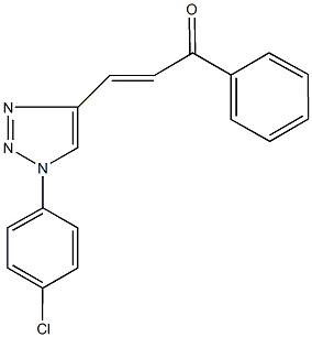 3-[1-(4-chlorophenyl)-1H-1,2,3-triazol-4-yl]-1-phenyl-2-propen-1-one Struktur