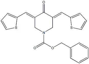 benzyl 4-oxo-3,5-bis(2-thienylmethylene)-1-piperidinecarboxylate Struktur