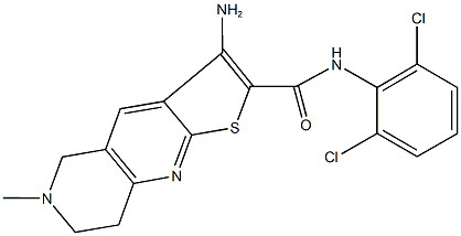 3-amino-N-(2,6-dichlorophenyl)-6-methyl-5,6,7,8-tetrahydrothieno[2,3-b][1,6]naphthyridine-2-carboxamide Struktur