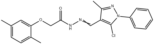 N'-[(5-chloro-3-methyl-1-phenyl-1H-pyrazol-4-yl)methylene]-2-(2,5-dimethylphenoxy)acetohydrazide Struktur