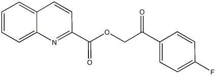 2-(4-fluorophenyl)-2-oxoethyl quinoline-2-carboxylate Struktur